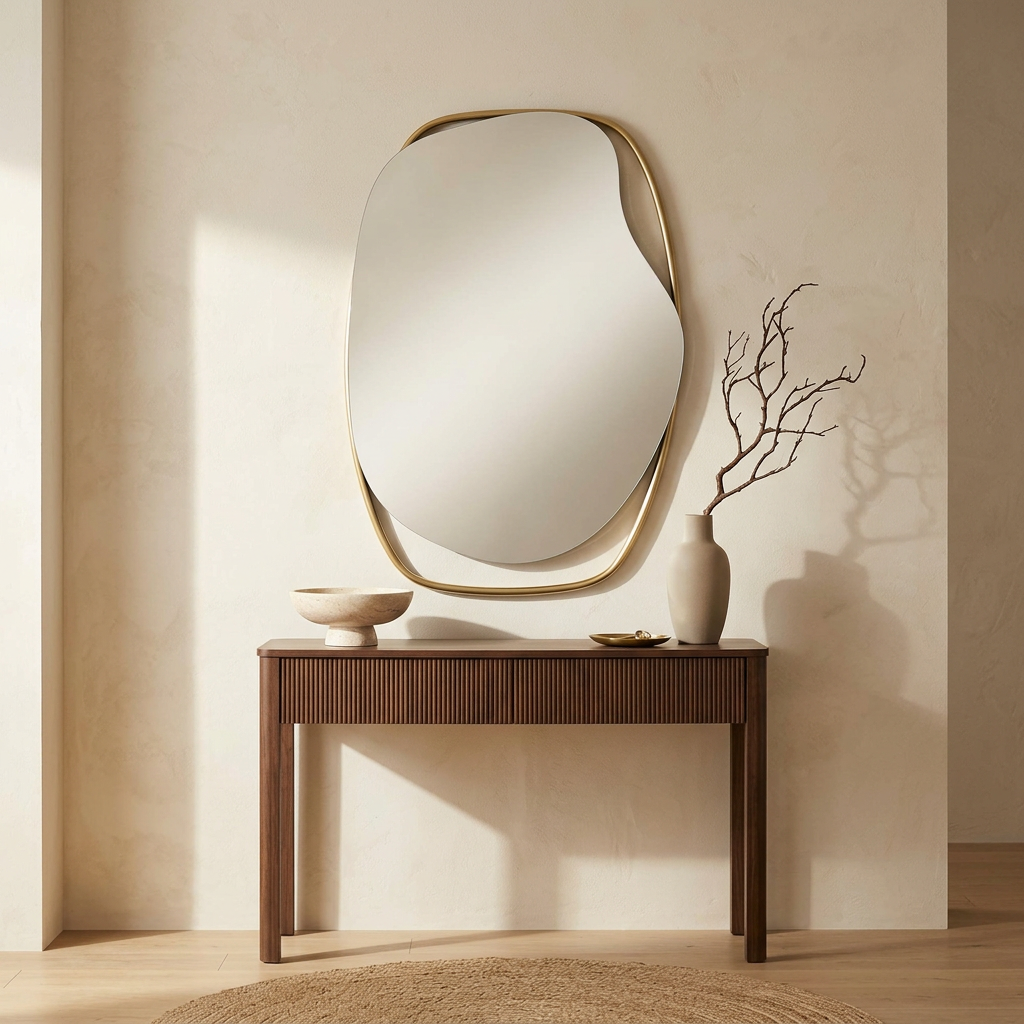 Asymmetric Wall Mirror with Frame
