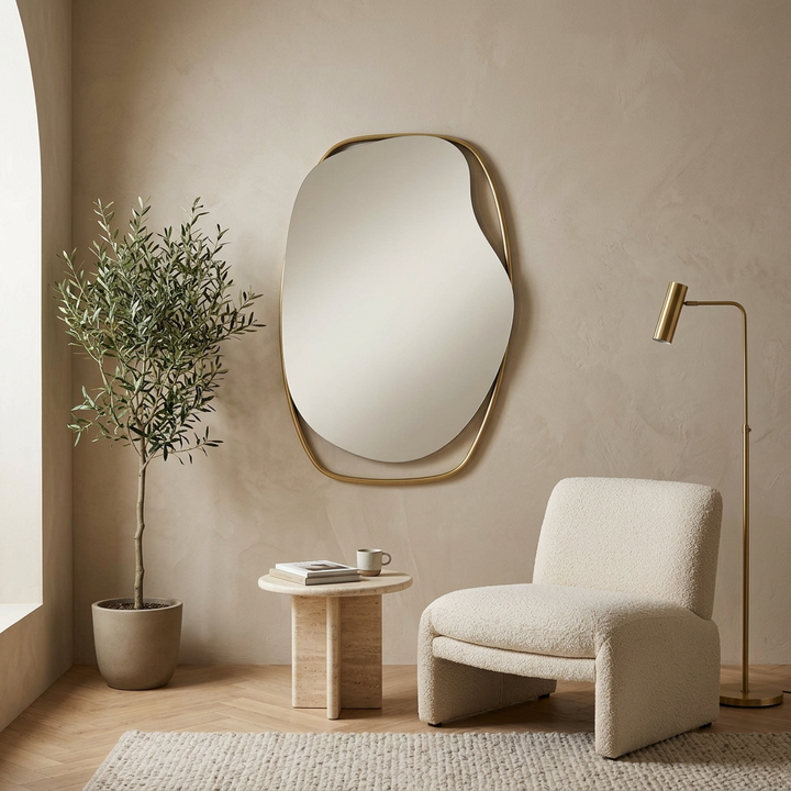 Asymmetric Wall Mirror with Frame