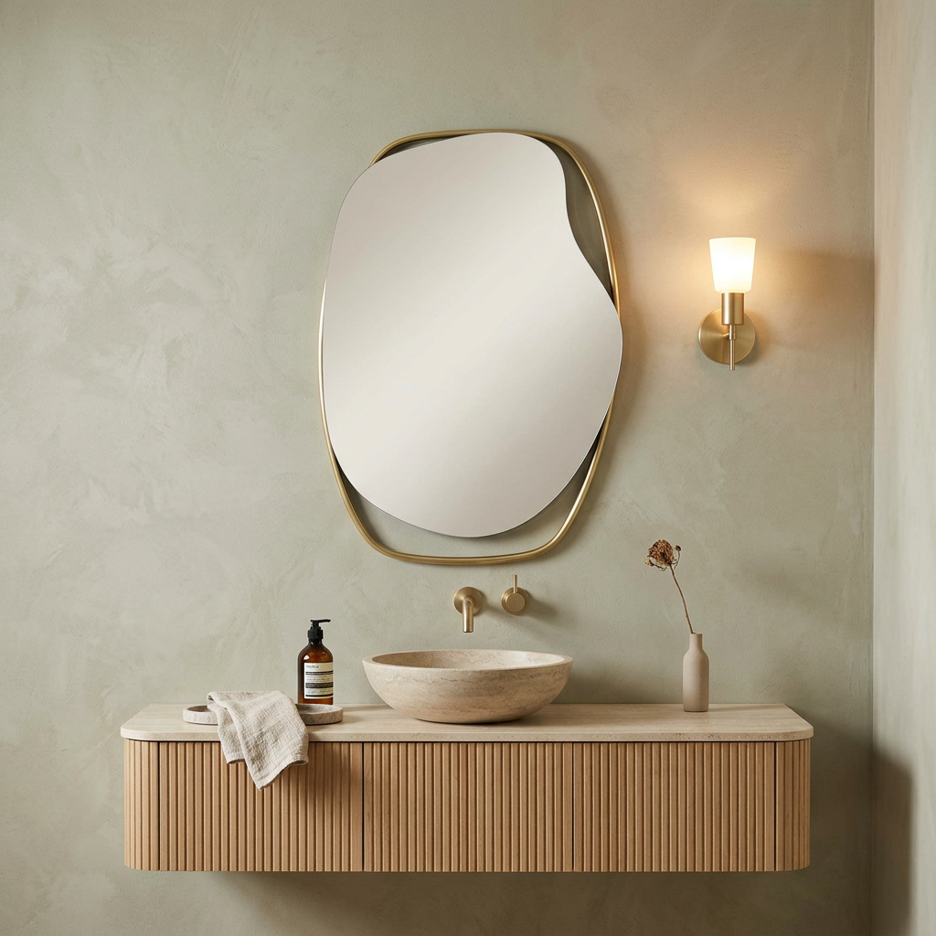 Asymmetric Wall Mirror with Frame