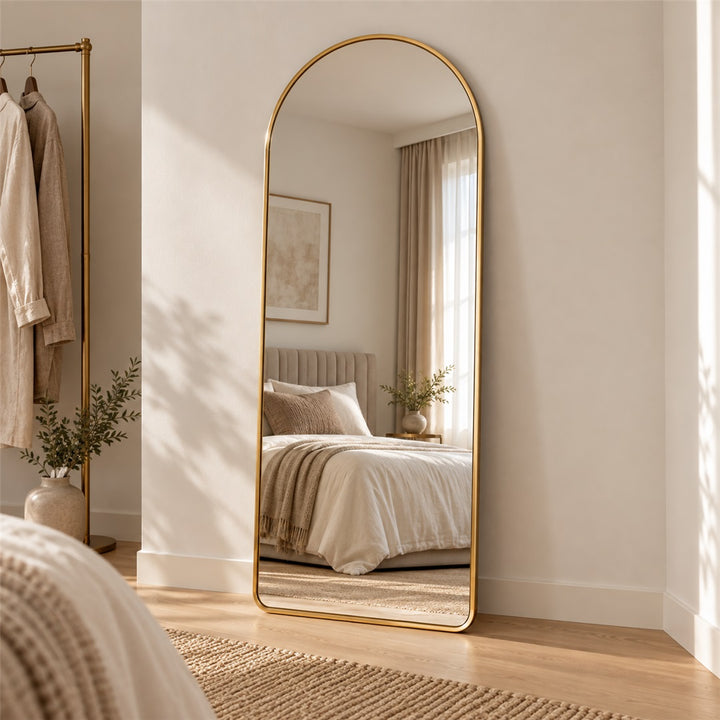 Full Length Sleek Designer Wall/Floor Mirror - Arched