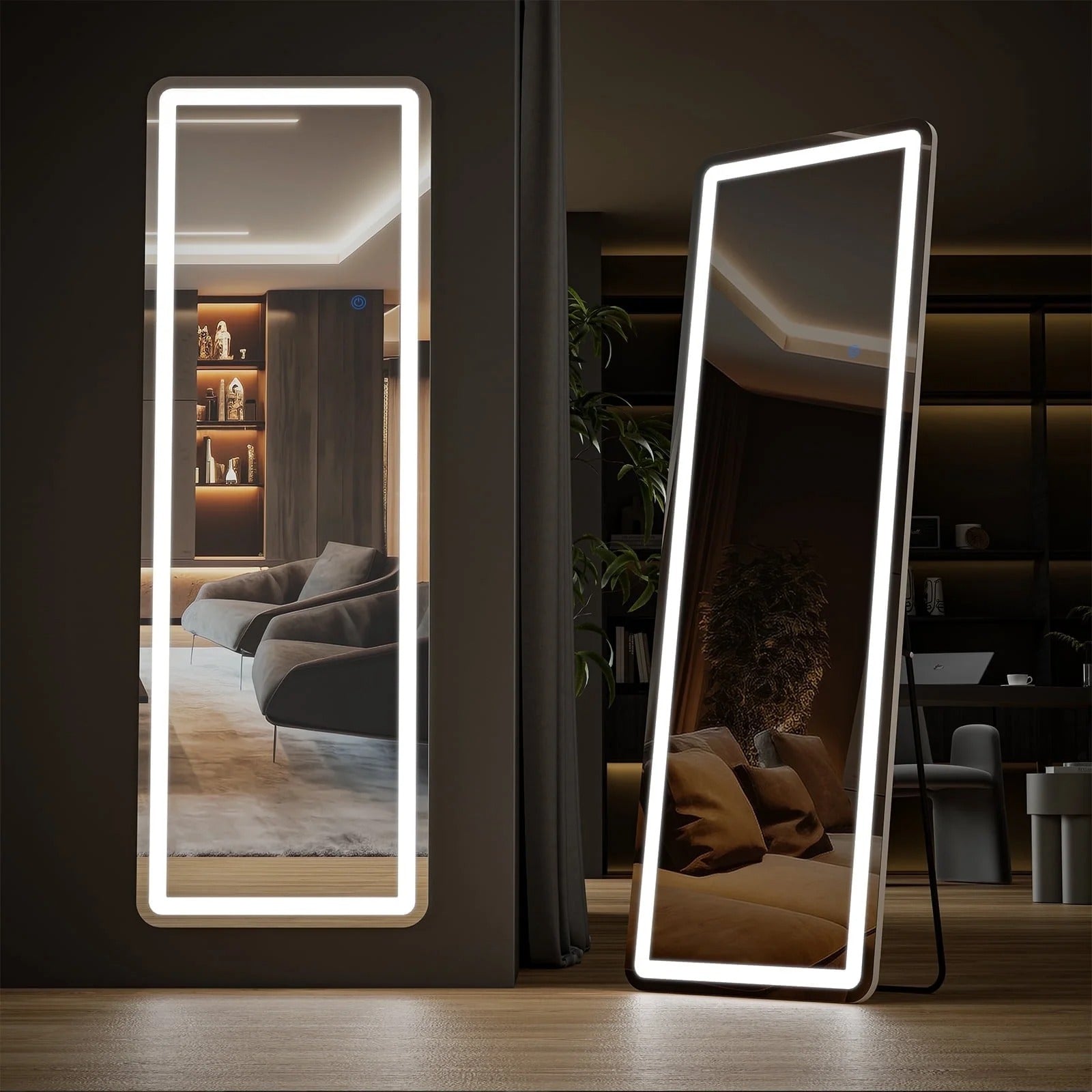 LED Full Length Sleek Designer Wall/Floor Mirror - Rectangle