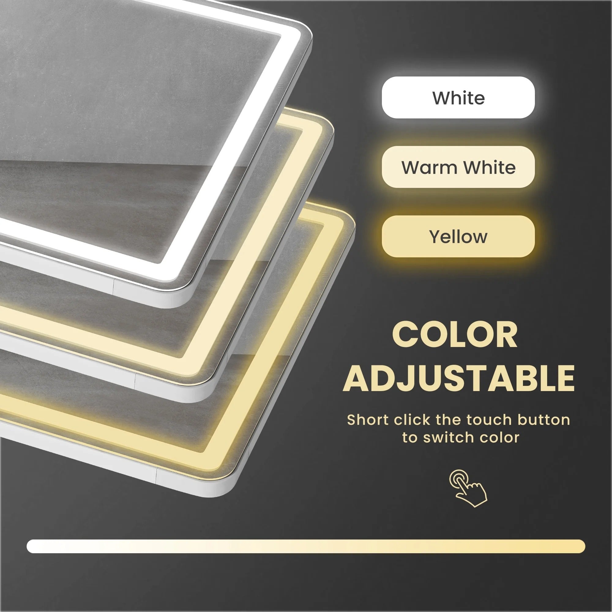 LED Full Length Sleek Designer Wall/Floor Mirror - Rectangle