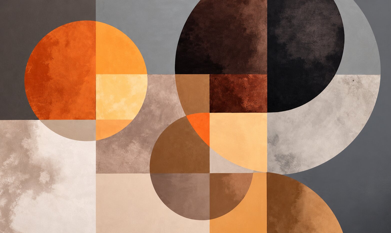 Burnt Orange Geometric Abstract Painting - Art Print