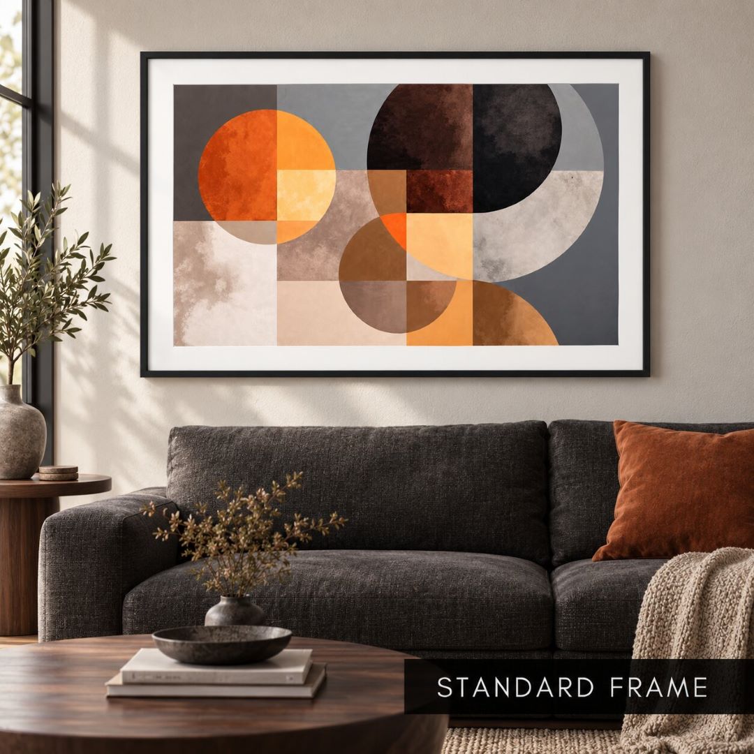 Burnt Orange Geometric Abstract Painting - Art Print