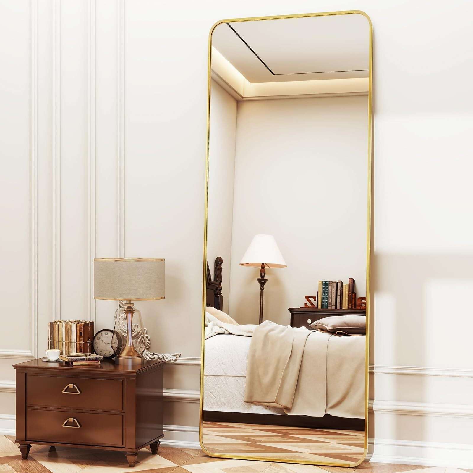 Full Length Sleek Designer Wall/Floor Mirror - Rectangle (Copy) Writings On The Wall Wall Mirror
