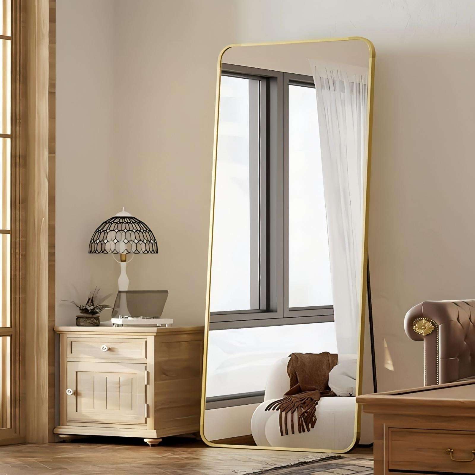 Full Length Sleek Designer Wall/Floor Mirror - Rectangle (Copy) Writings On The Wall Wall Mirror