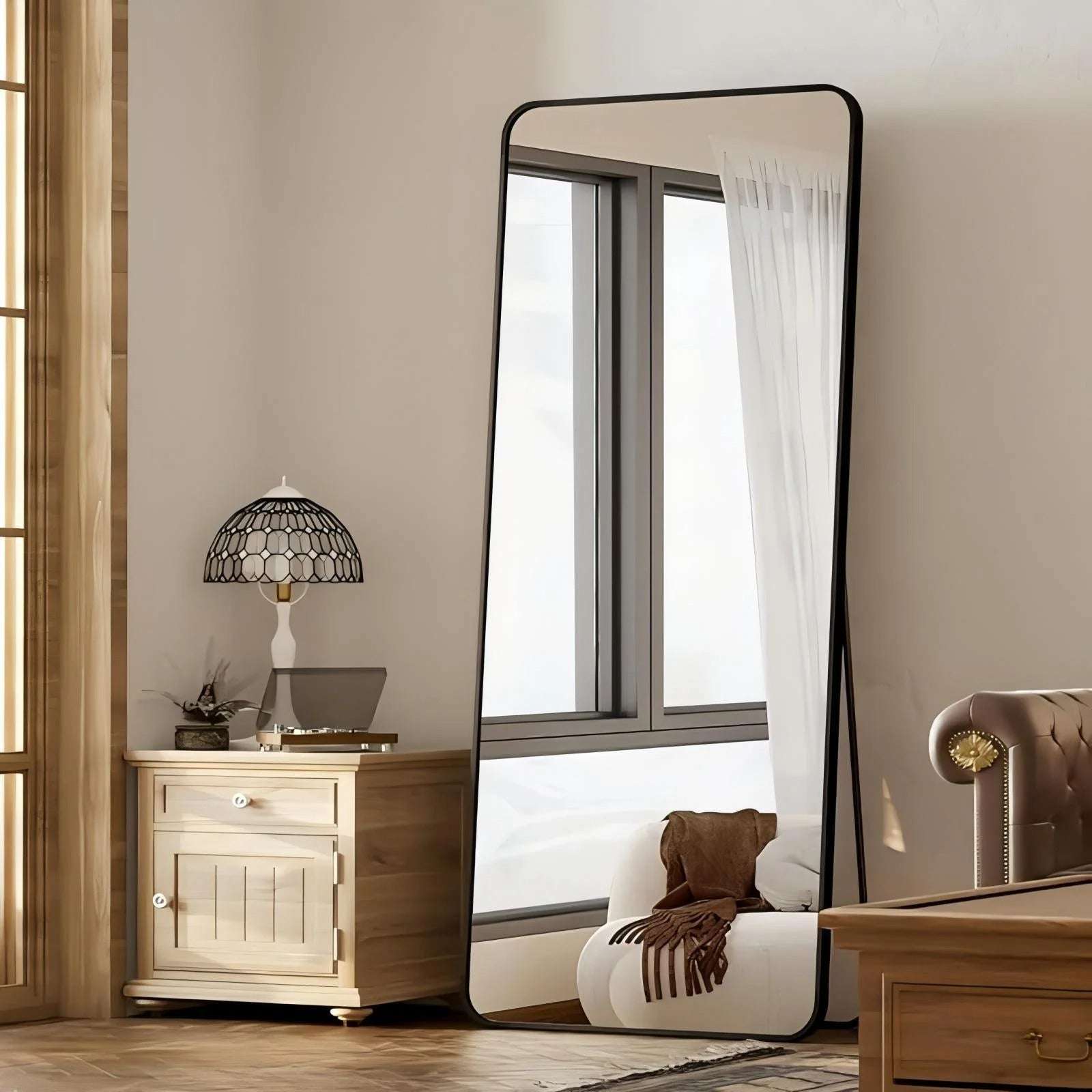 Full Length Sleek Designer Wall/Floor Mirror - Rectangle (Copy) Writings On The Wall Wall Mirror