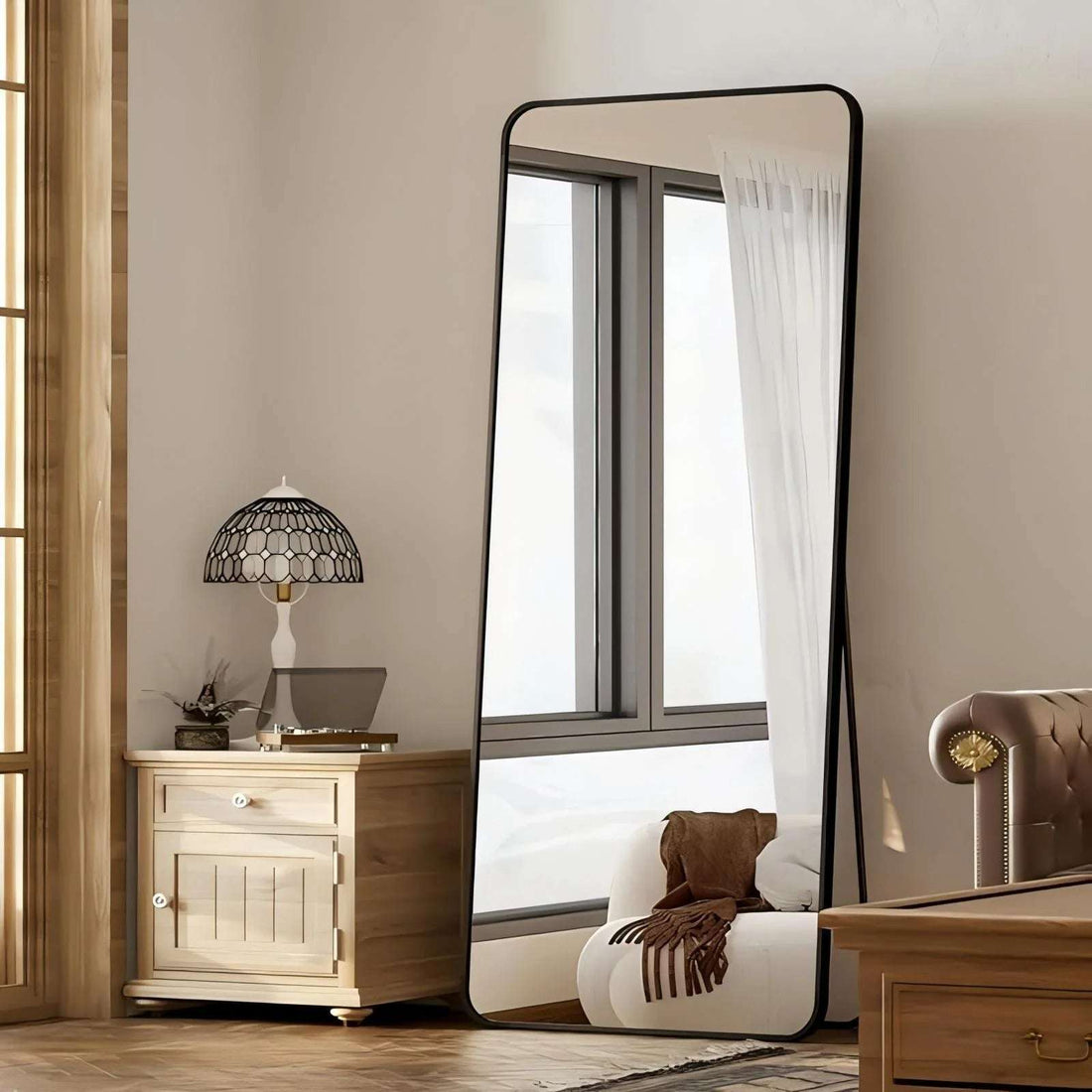 Full Length Sleek Designer Wall/Floor Mirror - Rectangle (Copy) Writings On The Wall Wall Mirror