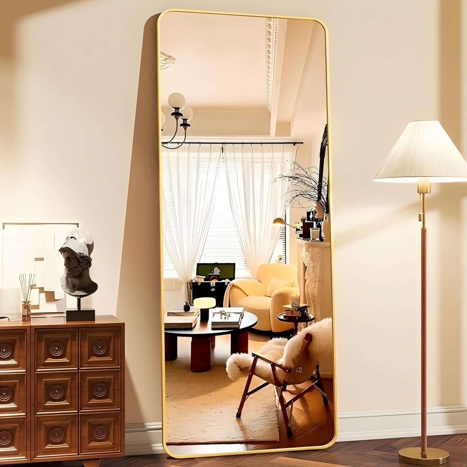 Full Length Sleek Designer Wall/Floor Mirror - Rectangle (Copy) Writings On The Wall Wall Mirror