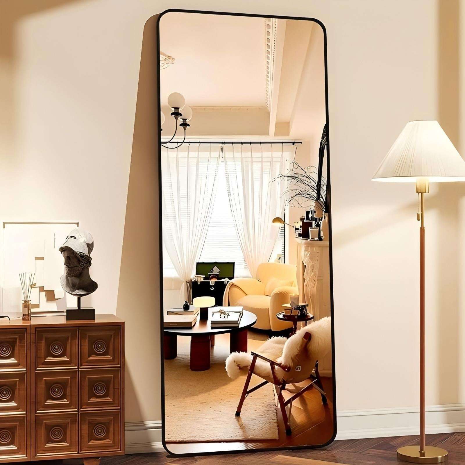 Full Length Sleek Designer Wall/Floor Mirror - Rectangle (Copy) Writings On The Wall Wall Mirror