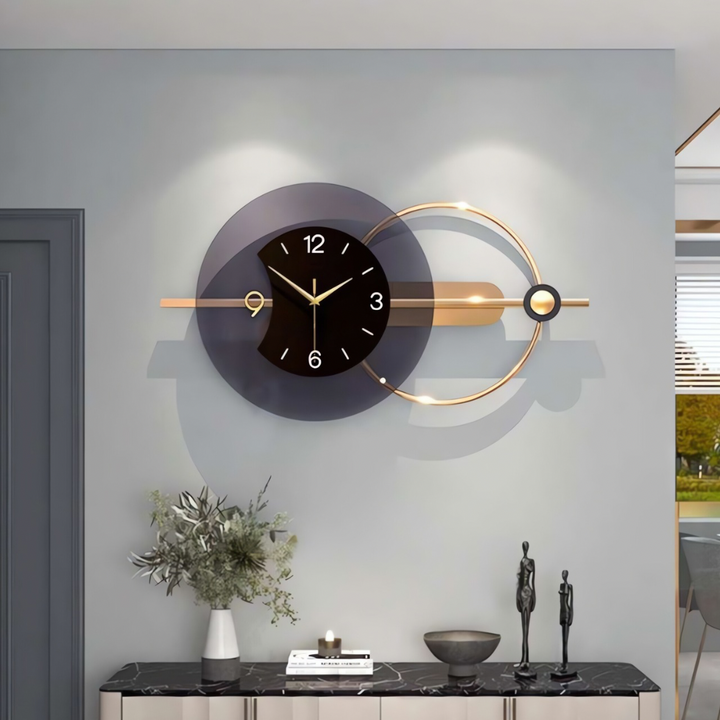 Sleek Overlapping Designer Wall Clock