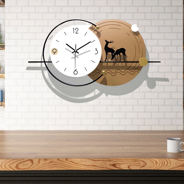 White and Brown Designer Wall Clock