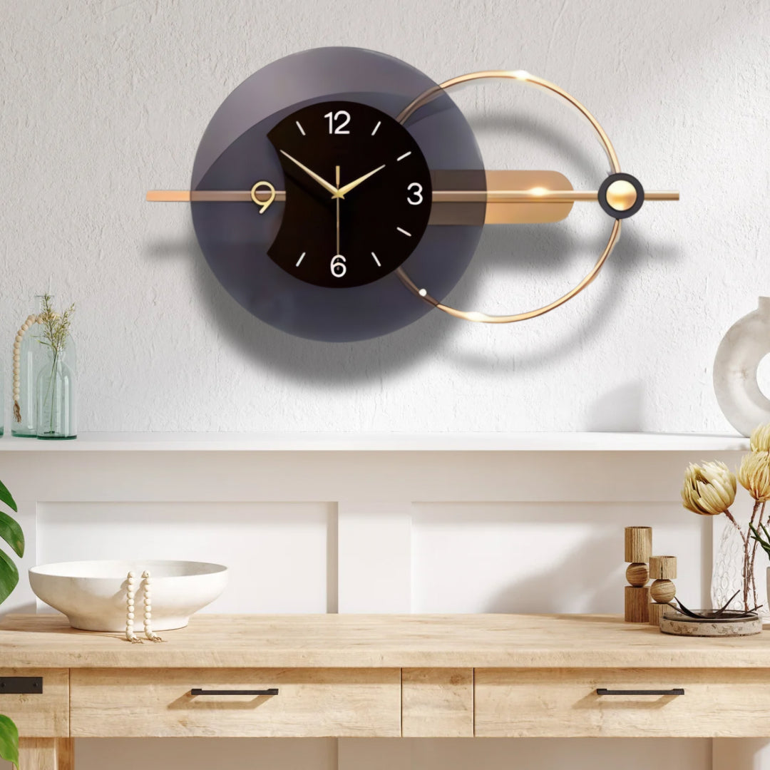 Sleek Overlapping Designer Wall Clock