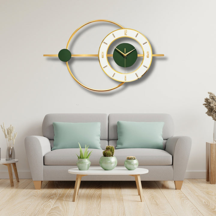 Green and Gold Designer Wall Clock