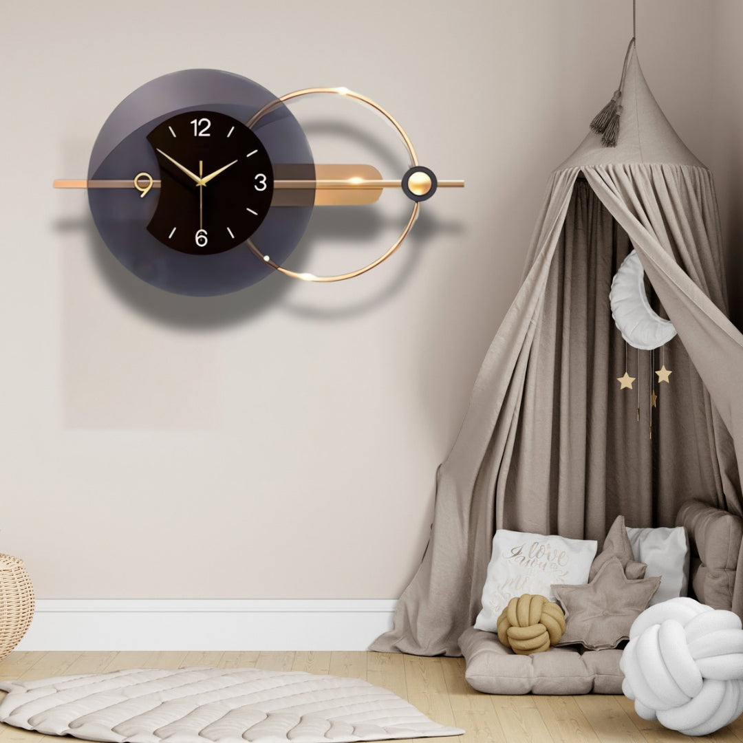 Sleek Overlapping Designer Wall Clock