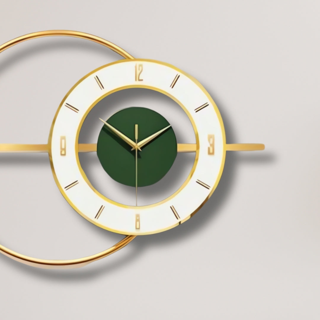 Green and Gold Designer Wall Clock