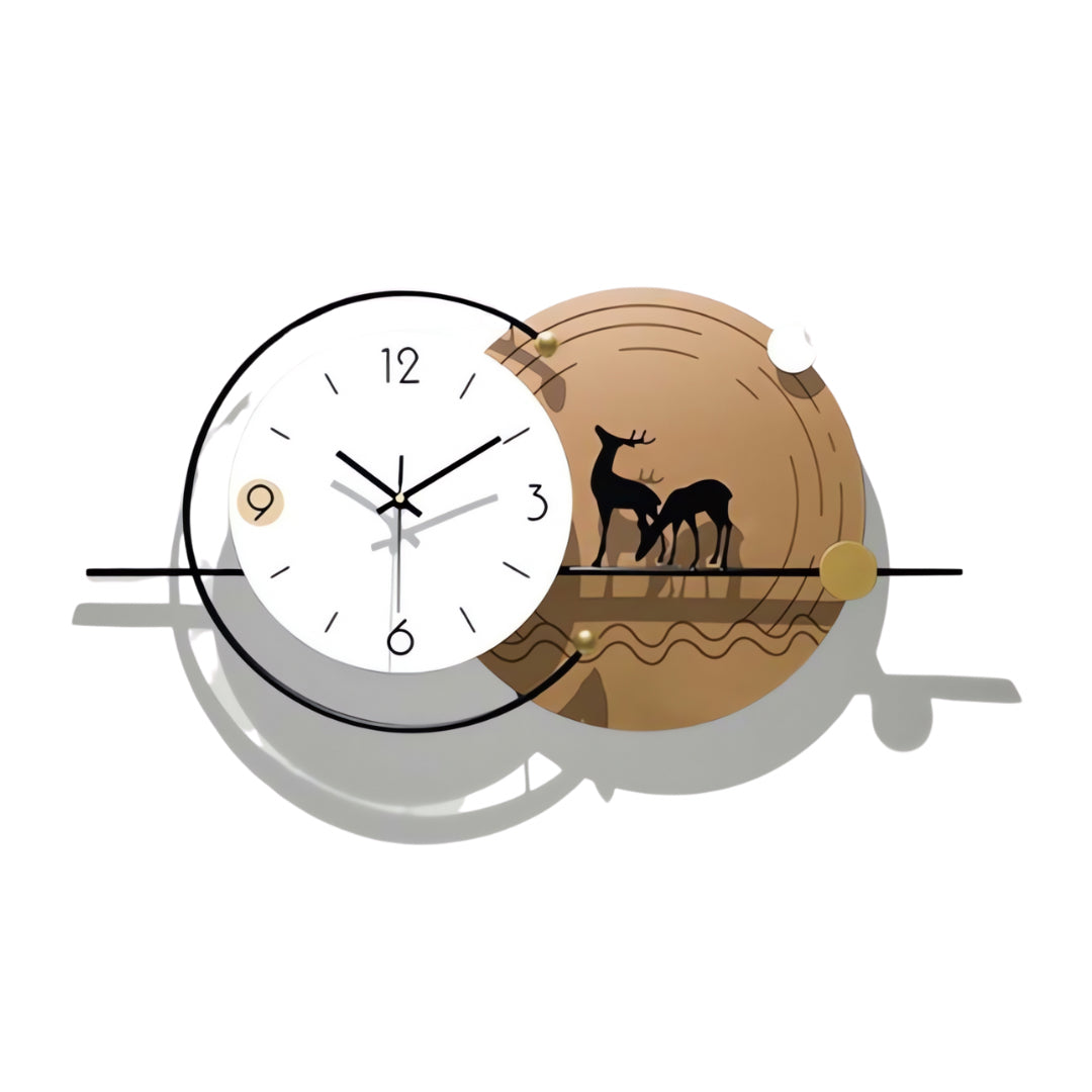 White and Brown Designer Wall Clock