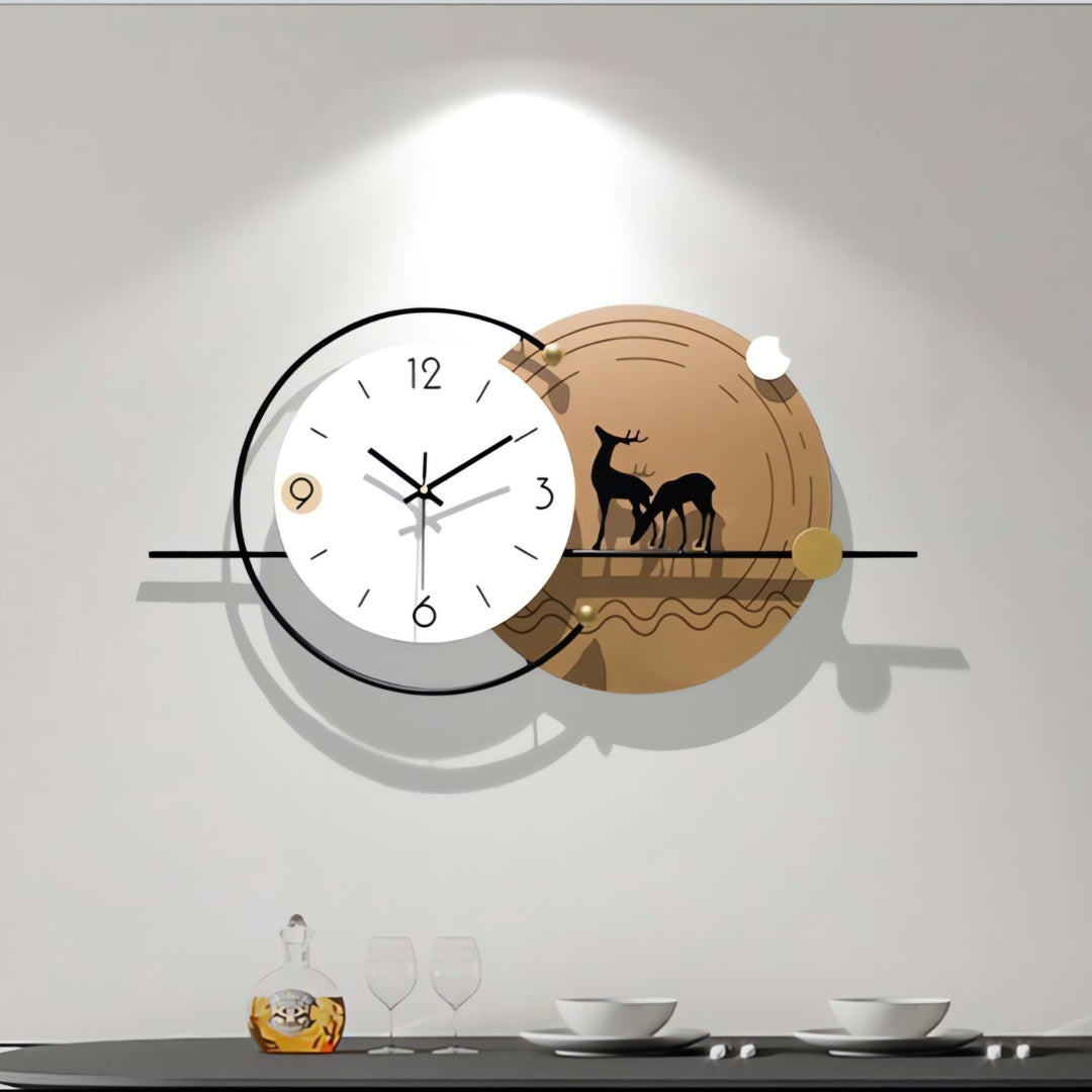 White and Brown Designer Wall Clock