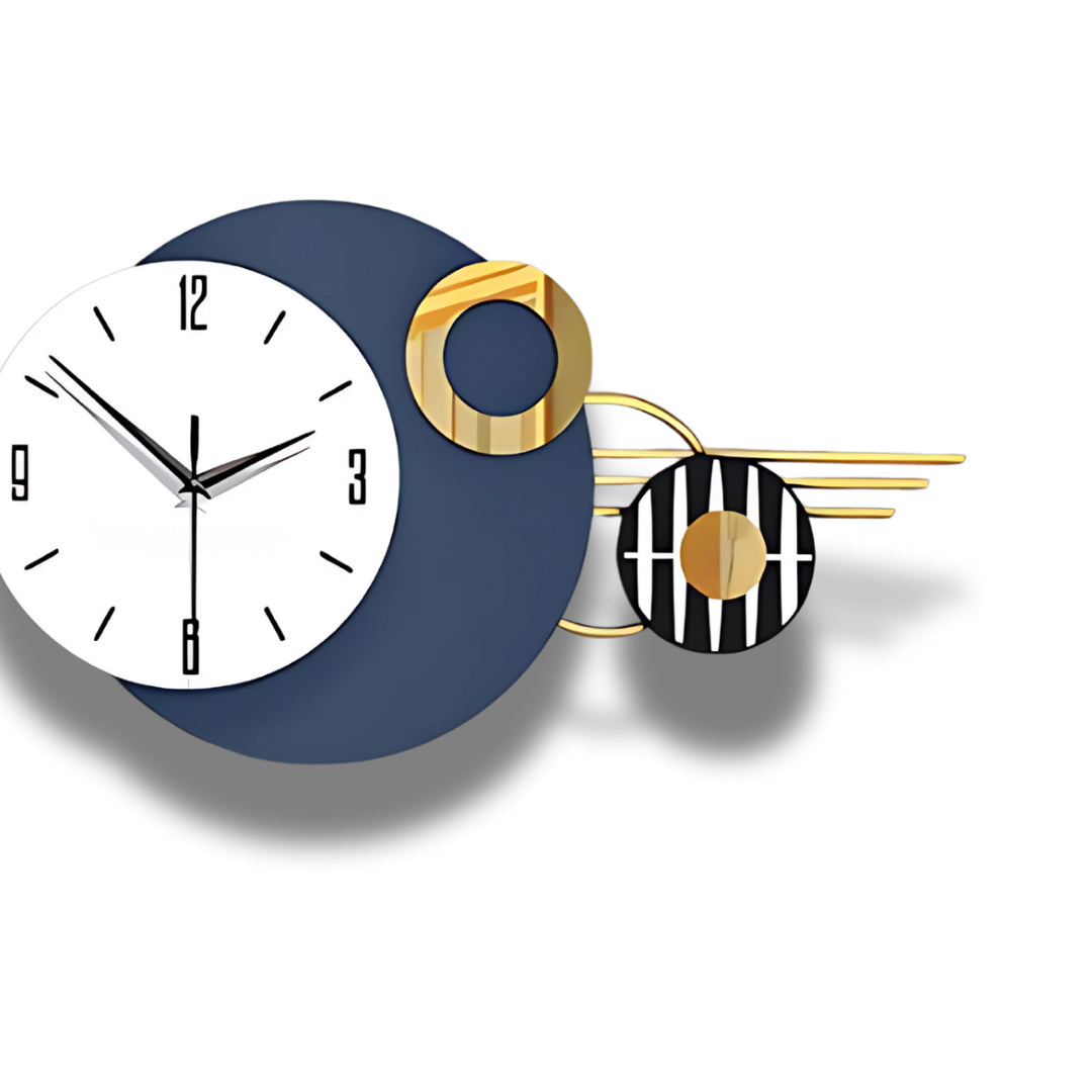 White and Blue Designer Wall Clock