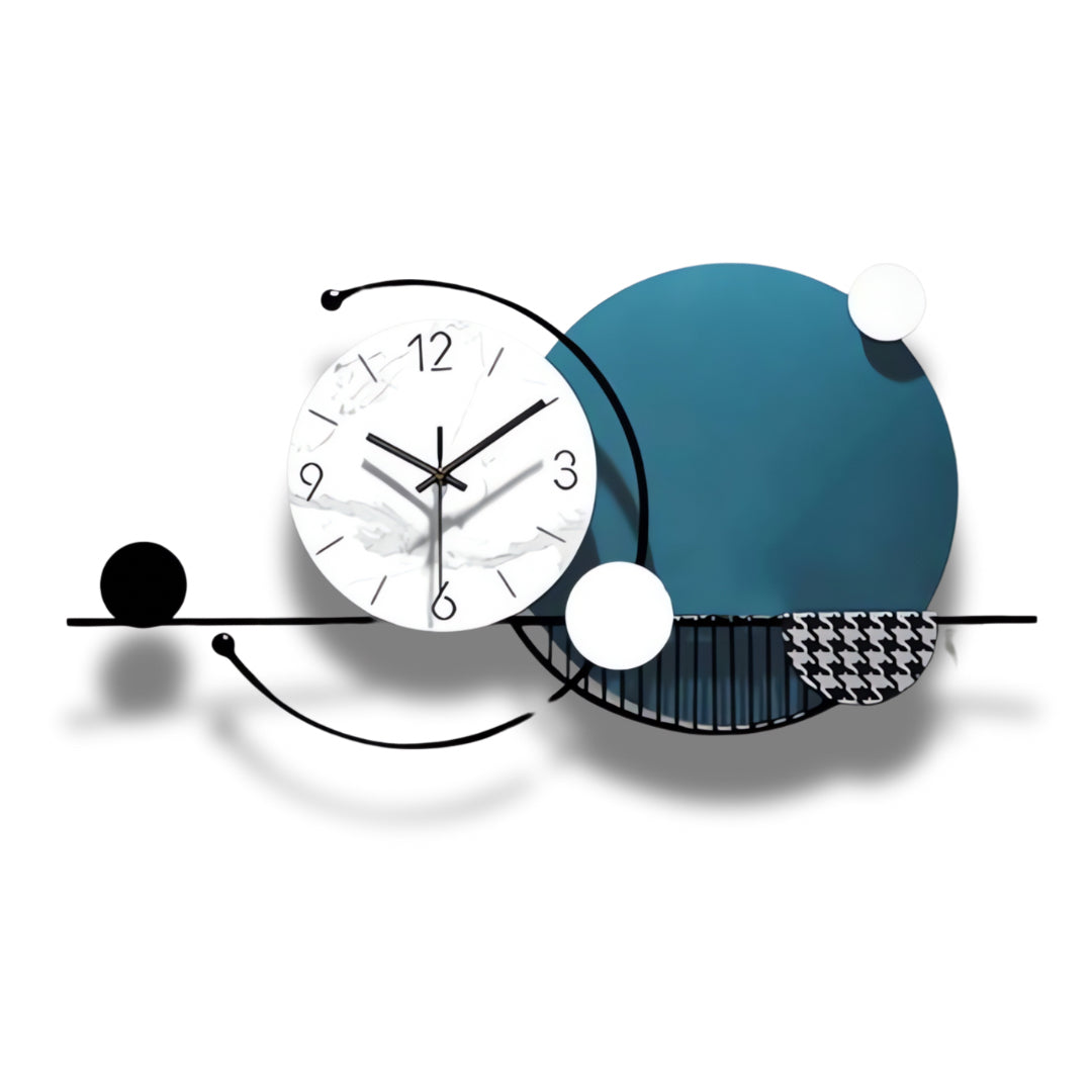 Blue and White Abstract Designer Wall Clock