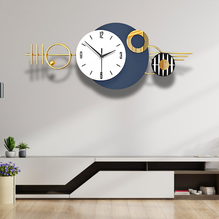 White and Blue Designer Wall Clock