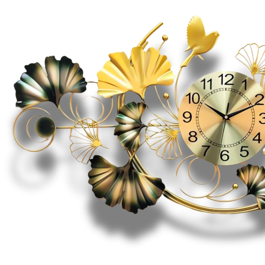 Ginkgo Leaf Designer Wall Clock