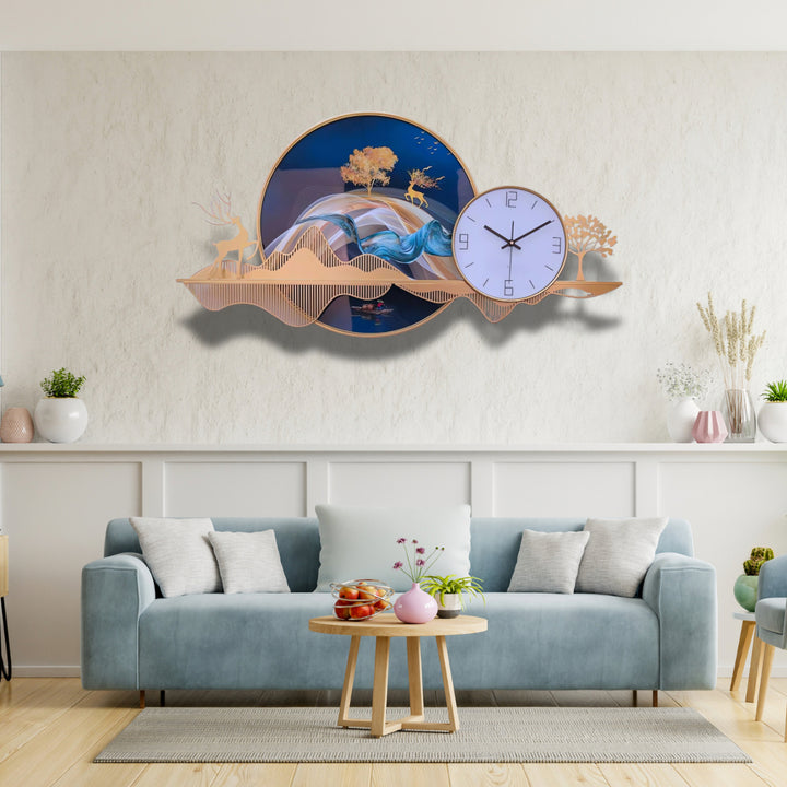 Golden Landscape Designer Wall Clock