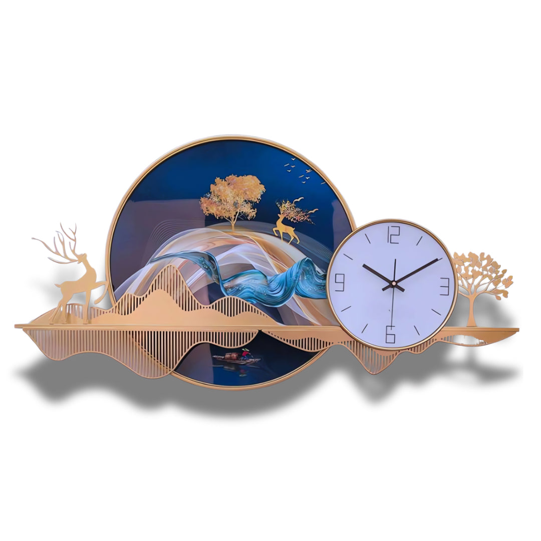 Golden Landscape Designer Wall Clock