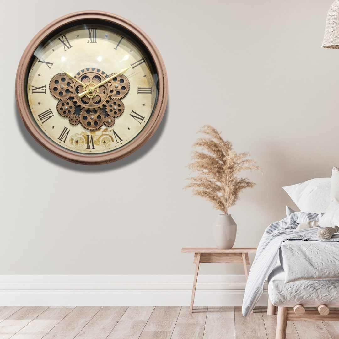 Antique Moving Gears Wall Clock