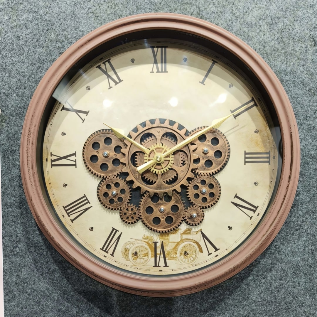 Antique Moving Gears Wall Clock