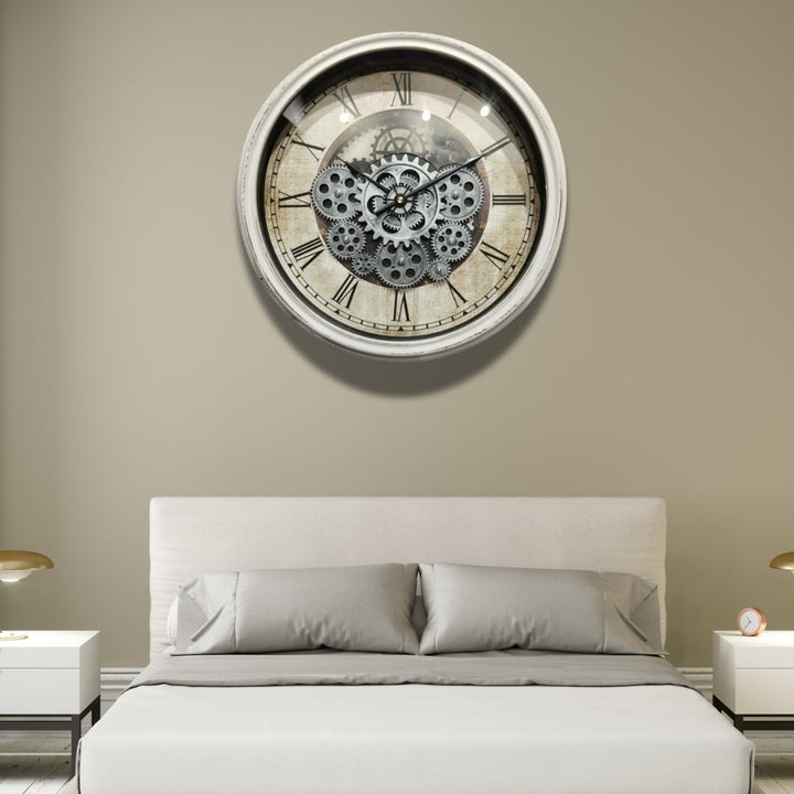 Industrial Steampunk Moving Gears Wall Clock