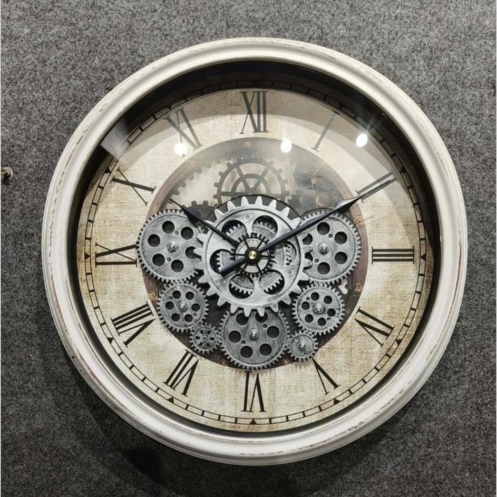 Industrial Steampunk Moving Gears Wall Clock