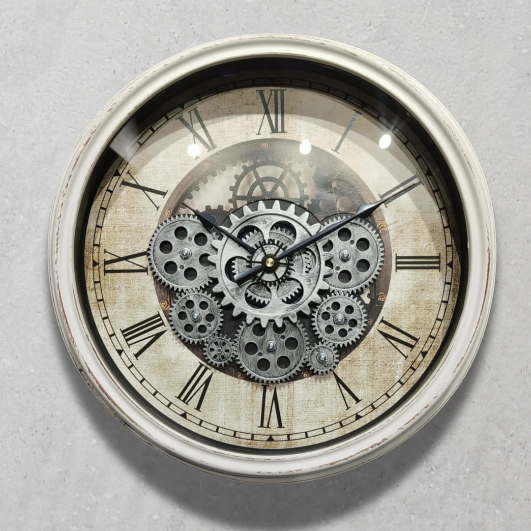 Industrial Steampunk Moving Gears Wall Clock