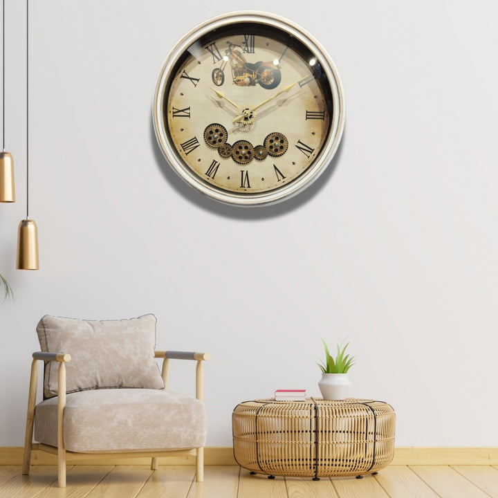 Industrial Vintage Moving Gears Wall Clock