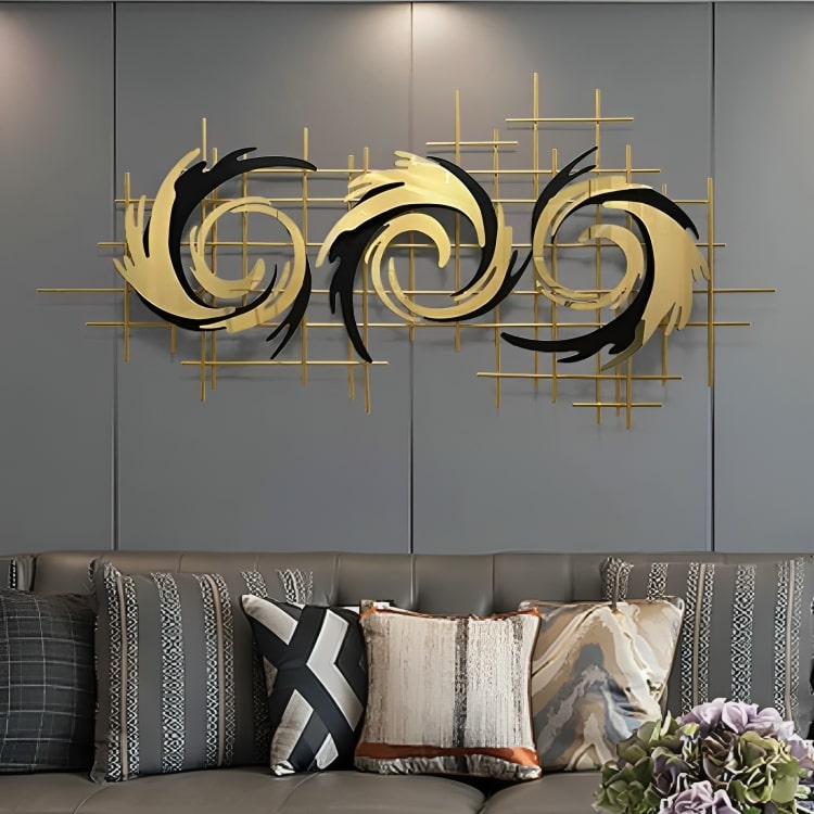 Black & Golden Spiral Wall Art