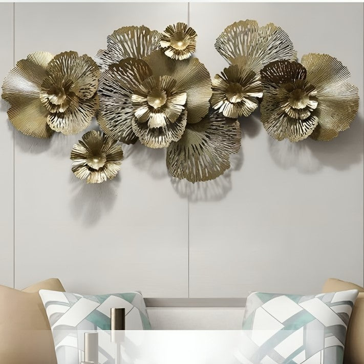 Gold Floral Petal Wall Art