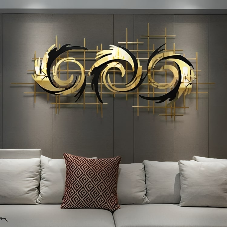 Black & Golden Spiral Wall Art