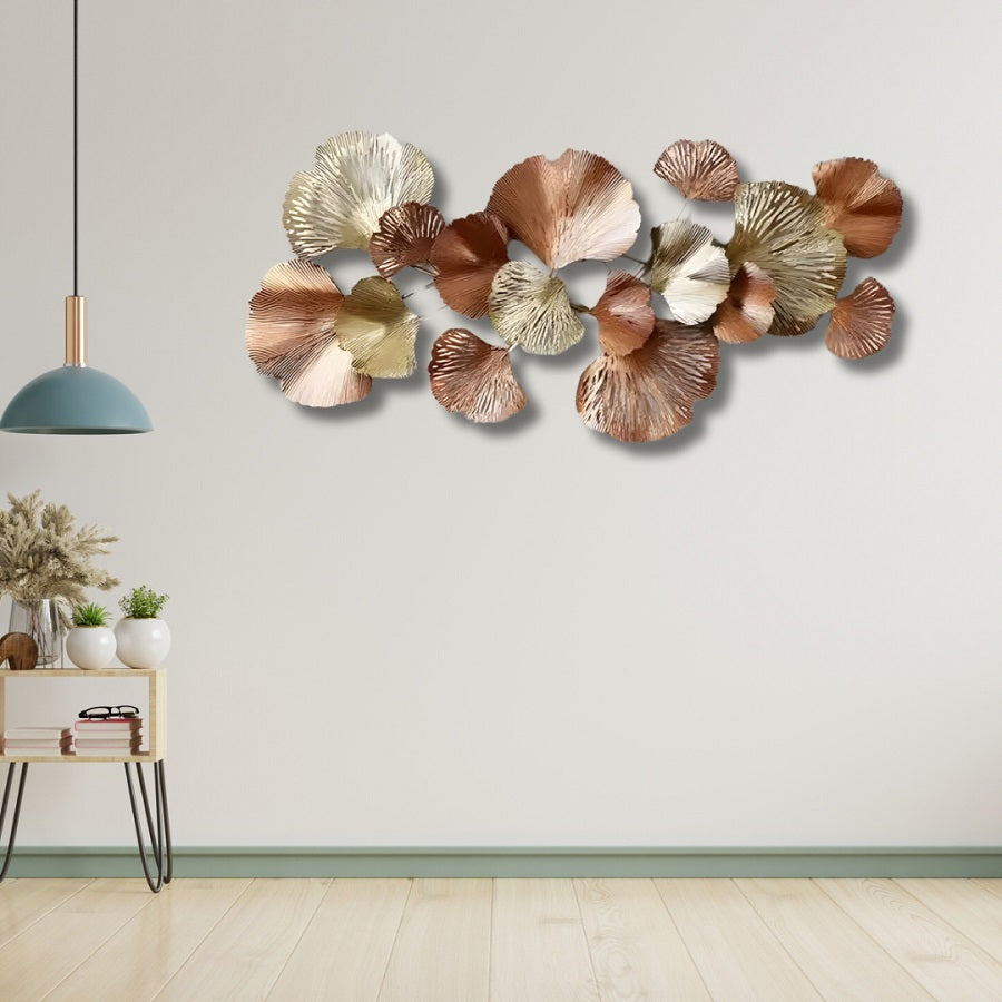 Gold & Copper Ginkgo Leaf Wall Art