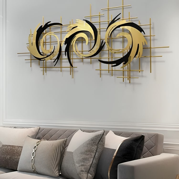 Black & Golden Spiral Wall Art