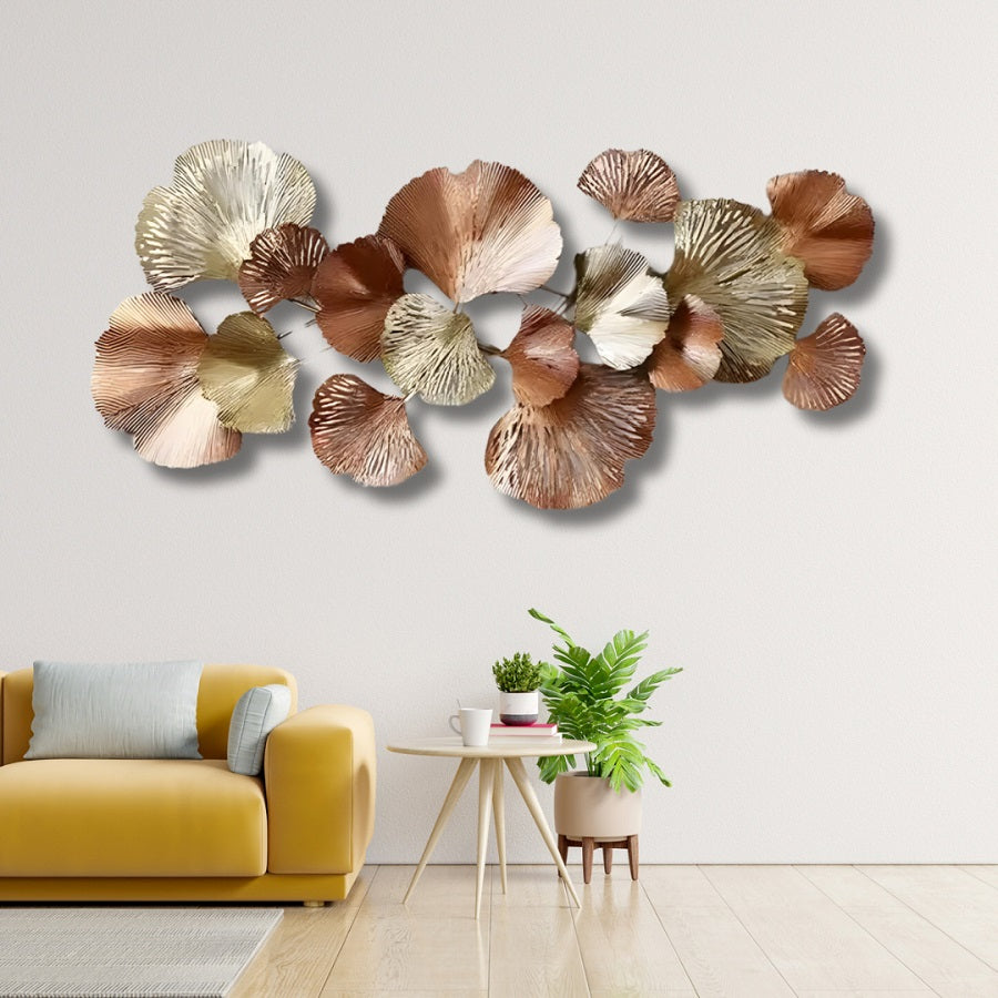 Gold & Copper Ginkgo Leaf Wall Art