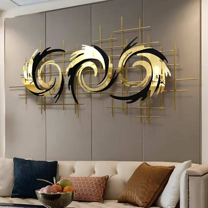 Black & Golden Spiral Wall Art