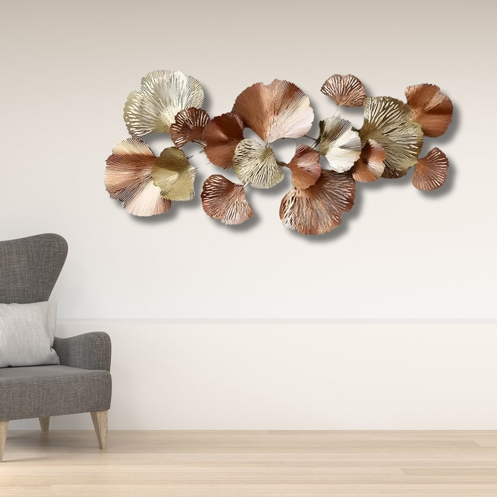 Gold & Copper Ginkgo Leaf Wall Art