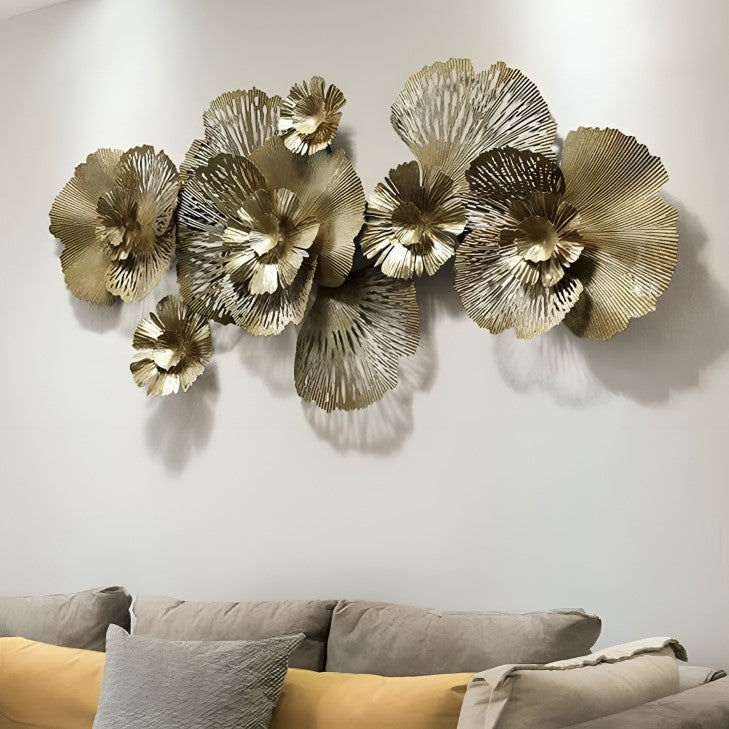 Gold Floral Petal Wall Art