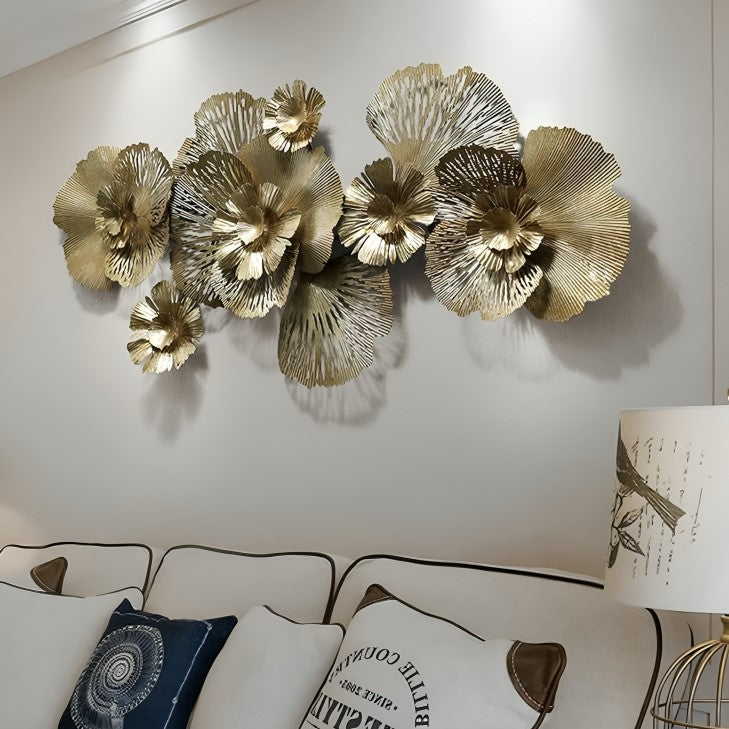 Gold Floral Petal Wall Art