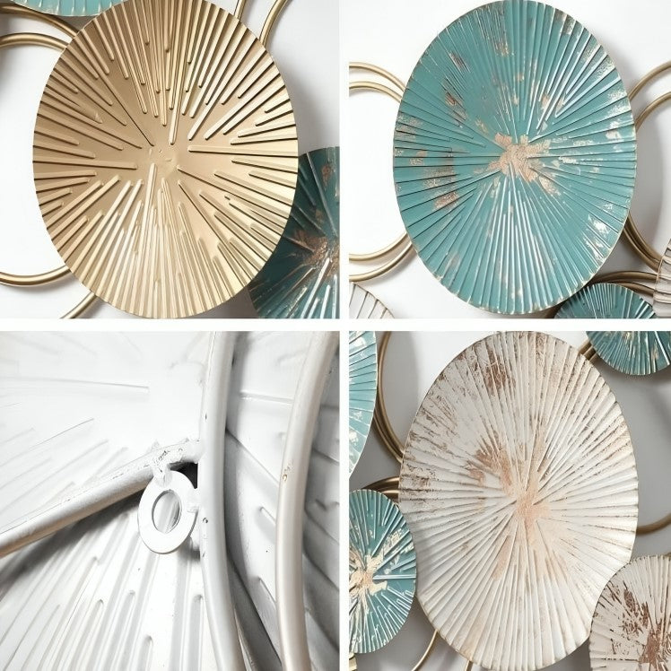 Teal & White Circular Wall Art