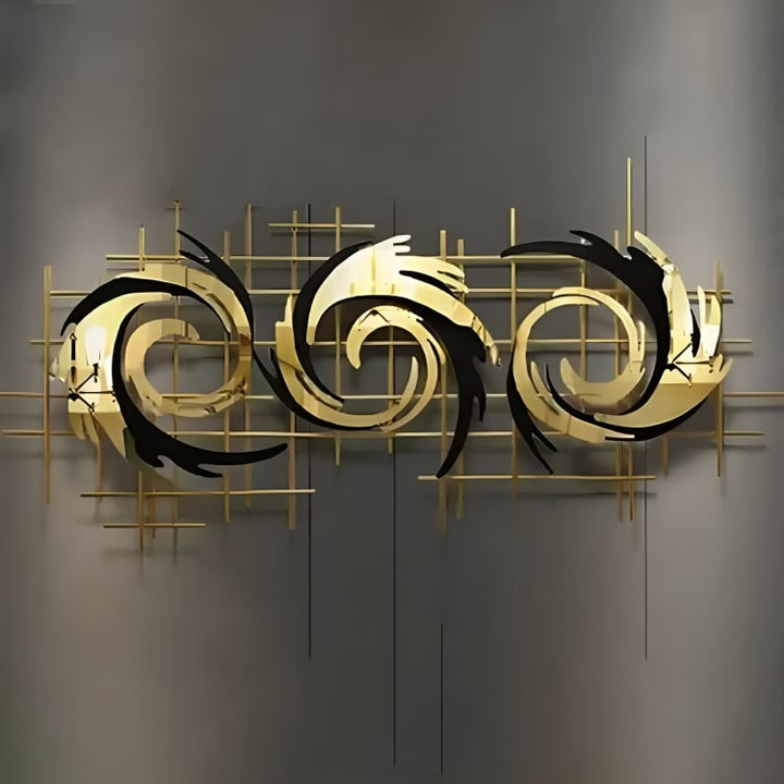 Black & Golden Spiral Wall Art