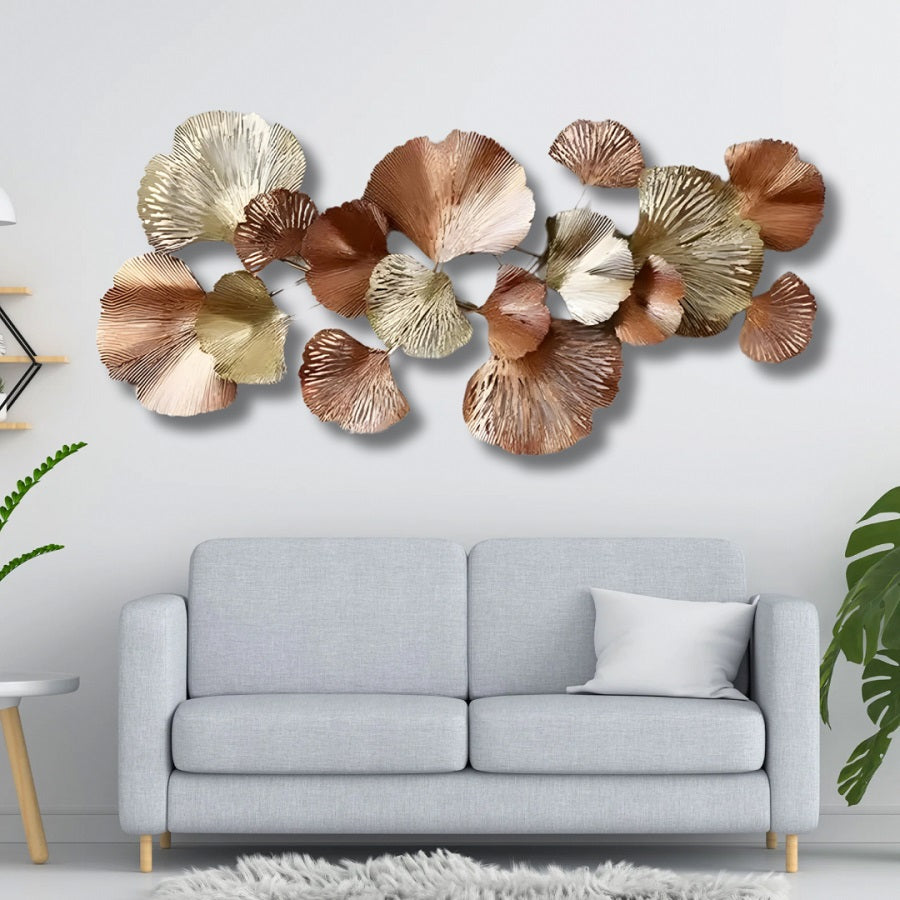 Gold & Copper Ginkgo Leaf Wall Art