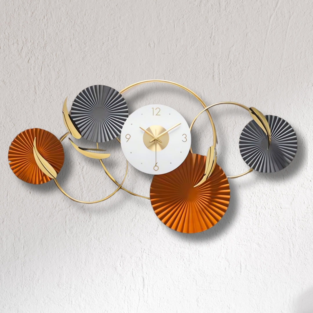 Multi-tone Leaves Designer Wall Clock