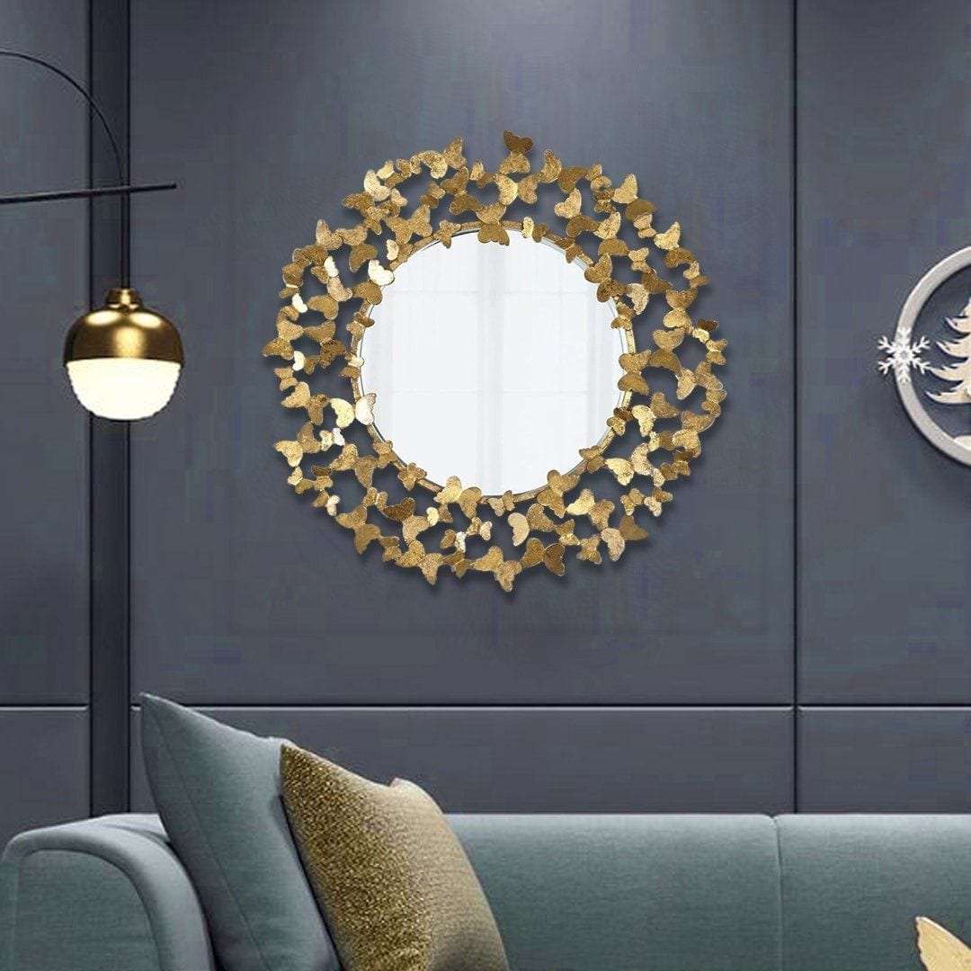Butterfly Round Wall Mirror Writings On The Wall Wall Mirror