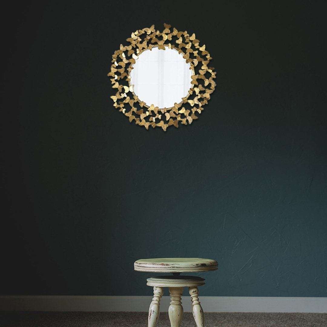 Butterfly Round Wall Mirror Writings On The Wall Wall Mirror